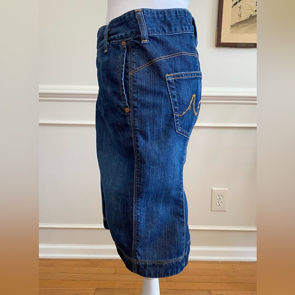 AG Adriano Goldschmied Demure Denim Pencil Skirt Front Slit Pockets size 29 - Picture 4 of 16